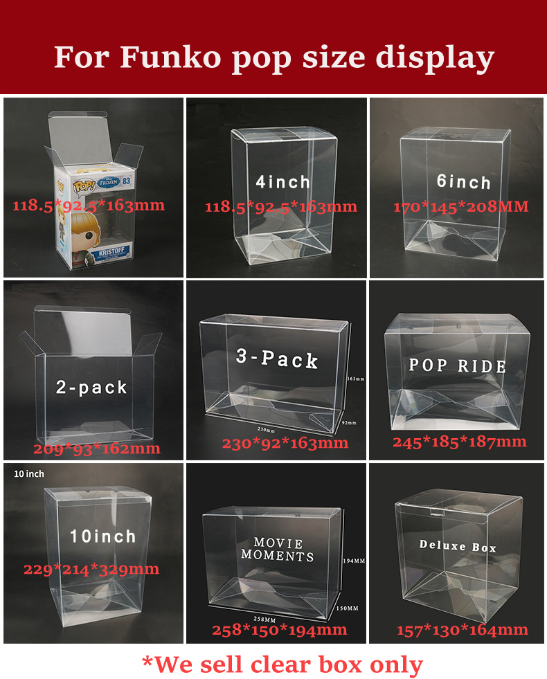 Funko Pop Protector - Przezroczyste przezroczyste pudełko na pudełko Movie
