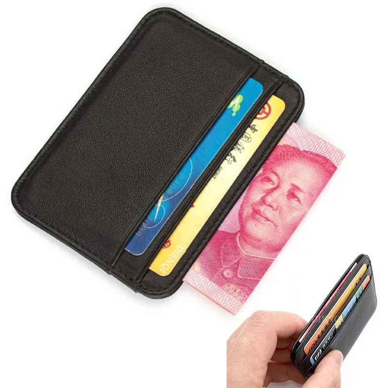 Card Top Loader - Portfel na wizytówki z prawdziwej skóry